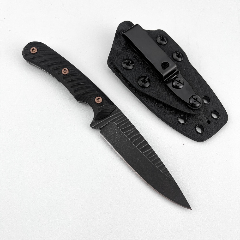 Edc Fixed Blade Deep Carry - Volledig geïntegreerd bushcraftmes met D2-lemmet, antislip