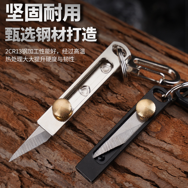 Edc Carry Pocket Knife - Mini-mes van roestvrij staal EDC-sleutelhangerhanger Zakmes