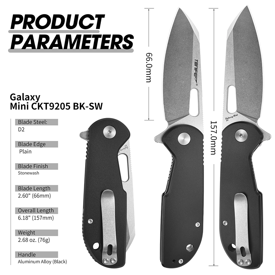 Edc Carry Pocket Knife - TONIFE Galaxy Mini CKT9205 zakmes met