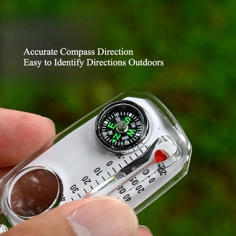 Compass Keychain Mini - Outdoor overlevingskompas sleutelhanger, draagbaar mini-kompas met